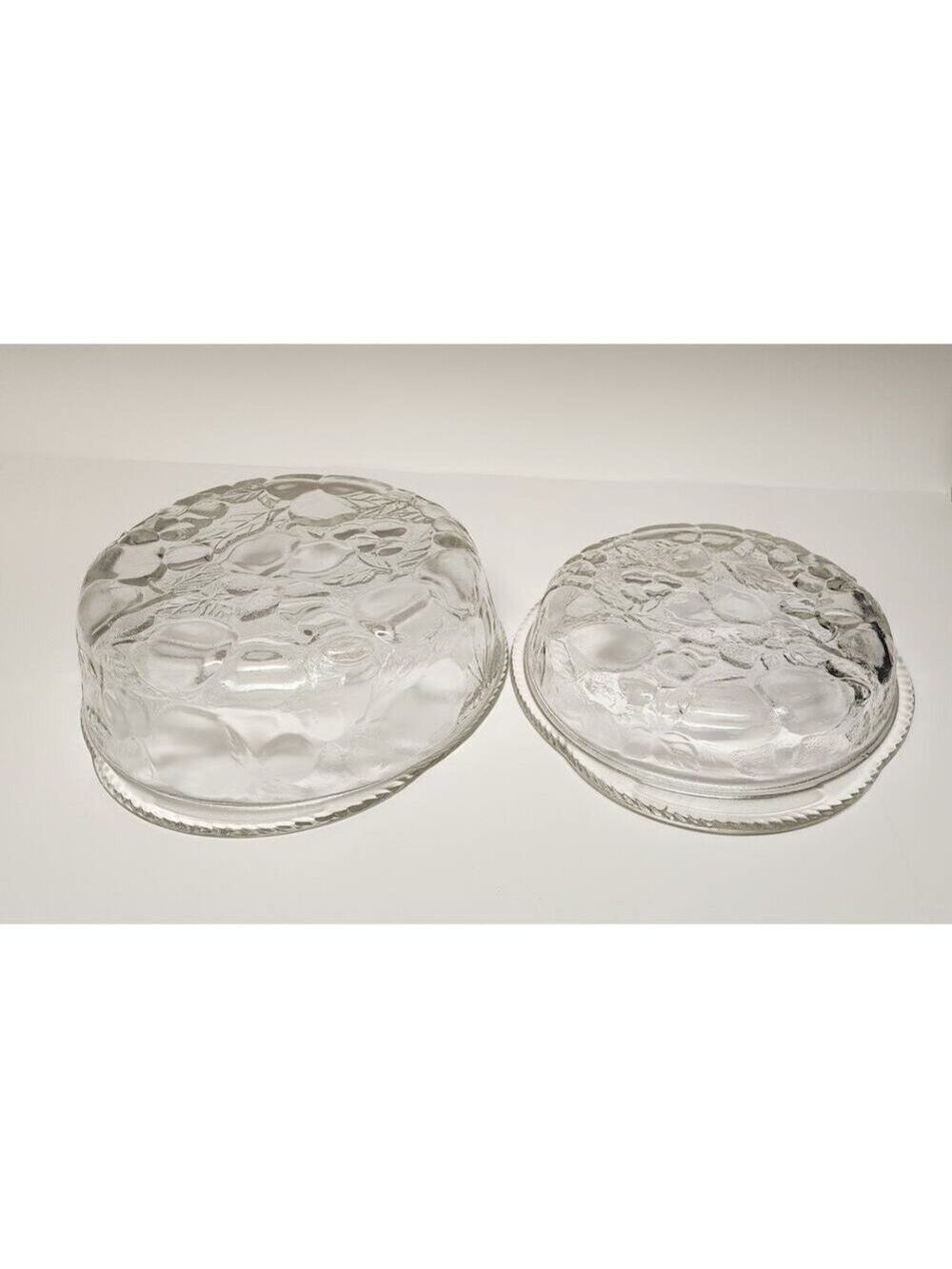 Libbey Orchard Fruit Clear Glass 3Qt Round Casserole Baking Dish & Pie Plate Lid